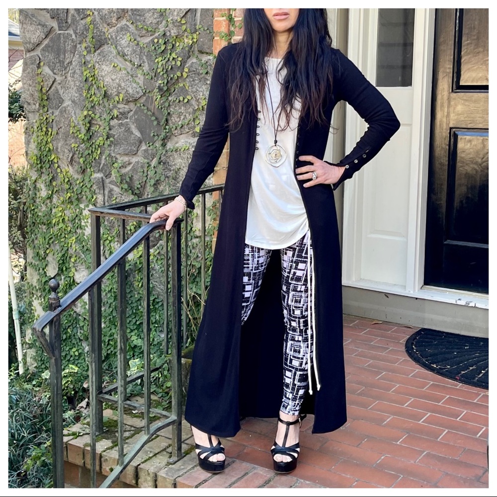 ✨RESTOCKED✨Chic black long knit duster - Picture 7 of 11